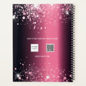 Bourgogne roze glitter monogram 2025 planner (Achterkant)