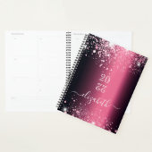Bourgogne roze glitter naam planner (Display)