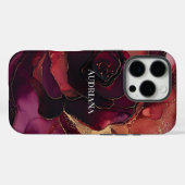 Bourgogne Roze Gouden Bloem Case-Mate iPhone Case (Achterkant (horizontaal))