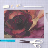 Bourgogne Roze Gouden Bloem Tissuepapier