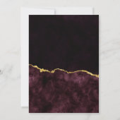 Bourgogne Roze Gouden Folie Verjaardagsfeest Uitno Kaart (Achterkant)