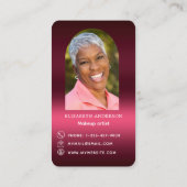 Bourgogne roze logo fotoboog Qr code social media Visitekaartje (Achterkant)