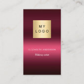 Bourgogne roze logo Qr code Facebook premium Visitekaartje (Voorkant)
