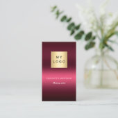 Bourgogne roze logo Qr code Facebook Visitekaartje (Staand voorkant)