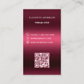 Bourgogne roze logo Qr code social media premium Visitekaartje (Achterkant)