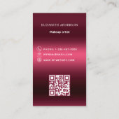 Bourgogne roze logo Qr code social media Visitekaartje (Achterkant)
