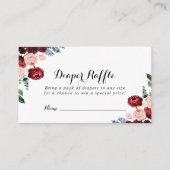 Bourgogne Roze Marine Bloemenluier Raffle Ticket Informatiekaartje (Voorkant)