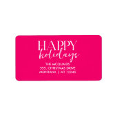 Bourgogne Roze Moderne Geometrische Kerstmis Etiket (Voorkant)