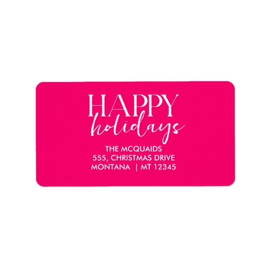 Bourgogne Roze Moderne Geometrische Kerstmis Etiket (Voorkant)