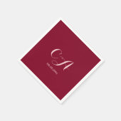 Bourgogne roze monogram verjaardag servet (Hoek)
