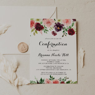 Bourgogne Roze Paarse lente Bloemen bevestiging Kaart