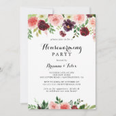 Bourgogne Roze Paarse lente Housewarming Party Kaart (Voorkant)