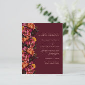 Bourgogne roze perzik bloemenbruiloft RSVP uitnodi