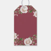 Bourgogne Roze Rose Bloemen 80e Verjaardag Dank u Cadeaulabel (Achterkant)