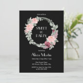 Bourgogne Roze Rose Elegant Flora Sweet 16 Verjaar Kaart (Staand voorkant)