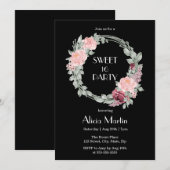 Bourgogne Roze Rose Elegant Flora Sweet 16 Verjaar Kaart (Voorkant / Achterkant)