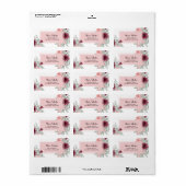Bourgogne Roze Rose Flora Verjaardag Retouradres Etiket (Full Sheet)