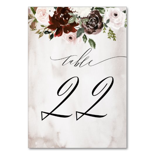 Bourgogne Roze Rose Waterverf Bloemen No 22 Bruilo Kaart (Voorkant)