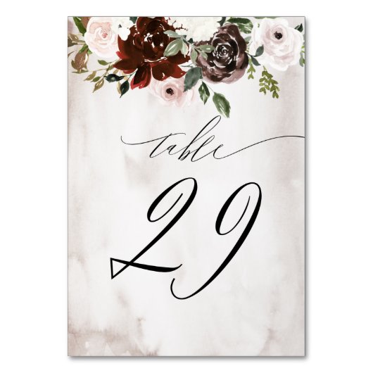 Bourgogne Roze Rose Waterverf Bloemen No 29 Bruilo Kaart (Voorkant)
