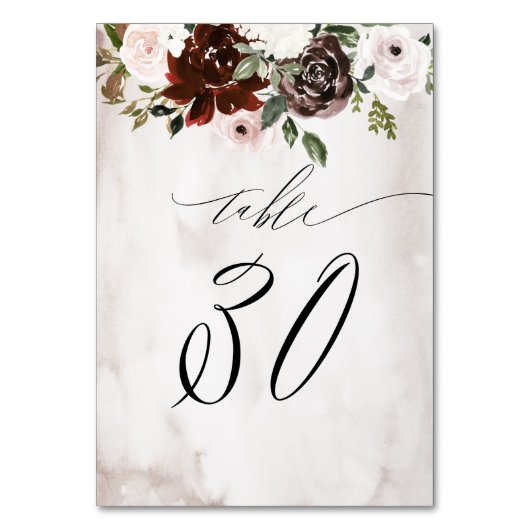 Bourgogne Roze Rose Waterverf Bloemen No 30 Bruilo Kaart (Voorkant)