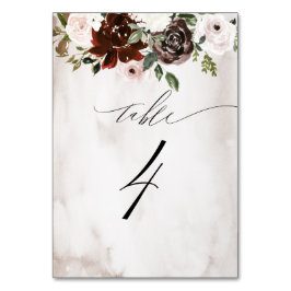 Bourgogne Roze Rose Waterverf Bloemen No 4 Bruilof Kaart