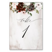 Bourgogne Roze Rose Waterverf Bloemen Nr 1 Bruilof Kaart (Achterkant)