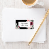 Bourgogne Roze Rose Zwart Verjaardag Retouradres Etiket (Insitu)