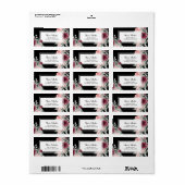 Bourgogne Roze Rose Zwart Verjaardag Retouradres Etiket (Full Sheet)