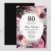 Bourgogne Roze Rozen Flora Marmeren Vloeistof Verj Kaart (Voorkant / Achterkant)