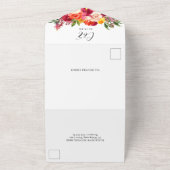 Bourgogne Roze Sinaasappel Geel Bloemen All In One Uitnodiging (Buitenkant)