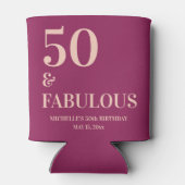 Bourgogne Roze Verjaardag 50 en Fabulous Blikjeskoeler (Achterkant)