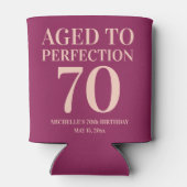 Bourgogne Roze Verjaardag Ouder tot perfectie 70 Blikjeskoeler (Achterkant)