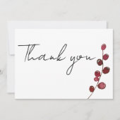 Bourgogne roze waterverf bessen bloemenDank U Kaart (Voorkant)