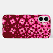 Bourgogne roze witte abstracte bloemen Case-Mate iPhone case (Achterkant (horizontaal))