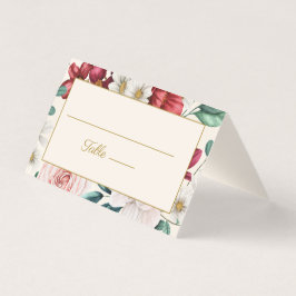 Bourgogne Roze Witte Bloemen Verjaardag Kaart