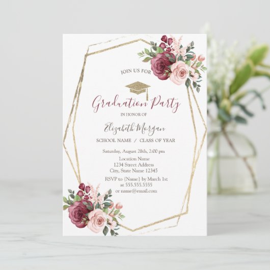 Bourgogne Rozen, Afstudeerder Pet, Afstuderen Kaart (Staand voorkant)