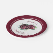 Bourgogne Rozen Bloemen Vrijgezellenfeest Papieren Bordje (Gekanteld)