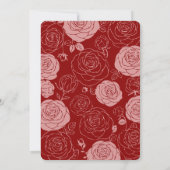 Bourgogne Rozen bruiloft uitnodiging (Achterkant)