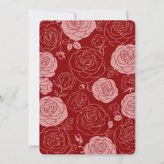 Bourgogne Rozen bruiloft uitnodiging (Achterkant)
