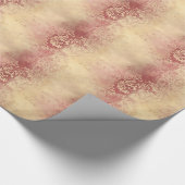  Bourgogne rozen en gouden barokdamast Cadeaupapier (Hoek)