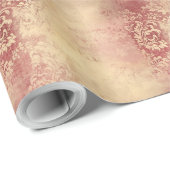 Bourgogne rozen en gouden barokdamast Cadeaupapier (Rol Hoek)