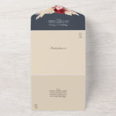 Bourgogne Rozen en Pampas Grass All in One Invite Uitnodiging (Buitenkant)