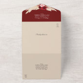 Bourgogne Rozen en Pampas Grass All in One Invite Uitnodiging (Buitenkant)