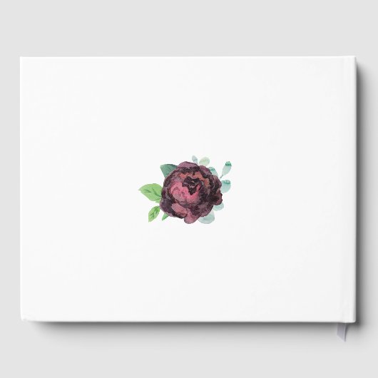 Bourgogne Rozen Foliage Bloemen Vrijgezellenfeest Gastenboek (Achterkant)