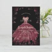 Bourgogne Rozen Jurk Gotisch Vrijgezellenfeest Kaart (Staand voorkant)