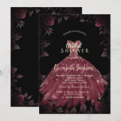 Bourgogne Rozen Jurk Gotisch Vrijgezellenfeest Kaart (Voorkant / Achterkant)