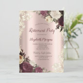 Bourgogne Rozen, Lace Roos Gold Retirement Kaart (Staand voorkant)