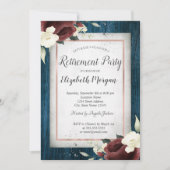 Bourgogne Rozen, marineblauw hout Kaart (Voorkant)