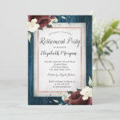 Bourgogne Rozen, marineblauw hout Kaart (Staand voorkant)