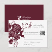 Bourgogne Rozen met Kaart van de QR-respons (Voorkant / Achterkant)
